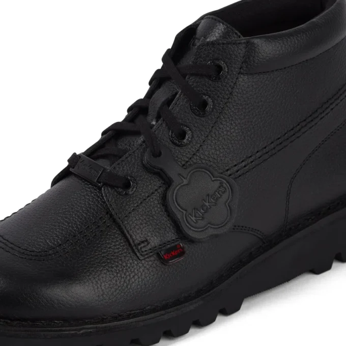Adult Mens Kick Hi Tab Leather Boots Black