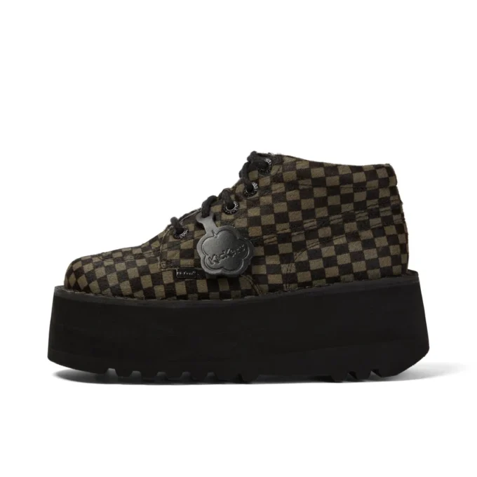 Adult Unisex Kick Hi Platform Leather Black/Khaki
