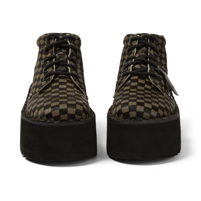 Adult Unisex Kick Hi Platform Leather Black/Khaki