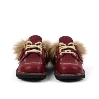 Adult Unisex Kick Mule Fur Mains Red