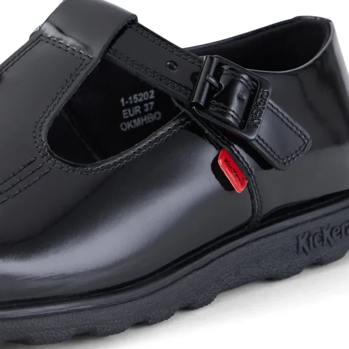 Adult Womens Fragma T-Buckle Patent Leather Black