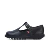 Adult Womens Kick T Bar Leather Black