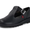 Adult Womens Kick T Bar Leather Black