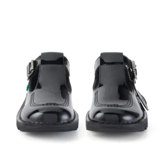 Adult Womens Kick T Bar Patent Leather Black