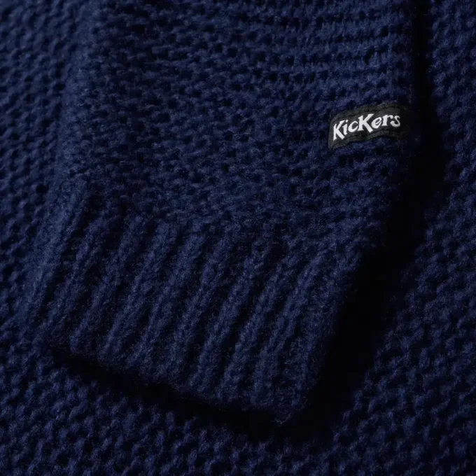 Adult Womens Kickers Boat Neck Wide Sleeve Knit Navy