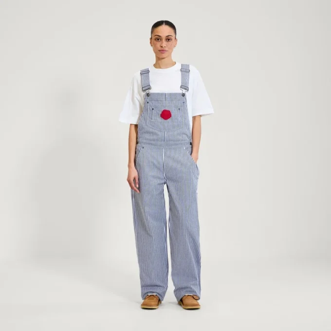 Adult Womens Kickers Classic Dungaree Blue/White