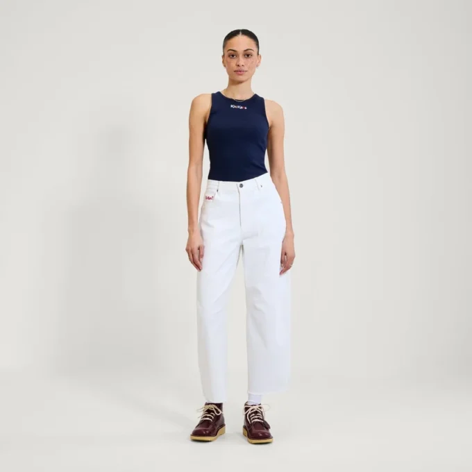 Adult Womens Kickers Classic Ribbed Vest Navy