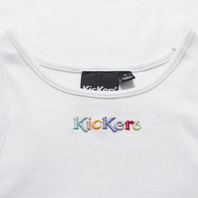 Adult Womens Kickers Classic Ribbed Vest White