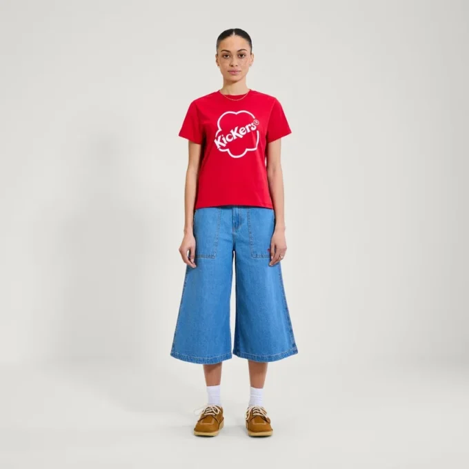 Adult Womens Kickers Classic Skinny Tee Red