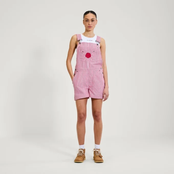 Adult Womens Kickers Classics Dungaree Short Red