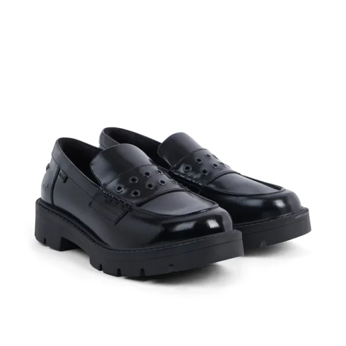 Adult Womens Kori Loafer Rivet Leather Black