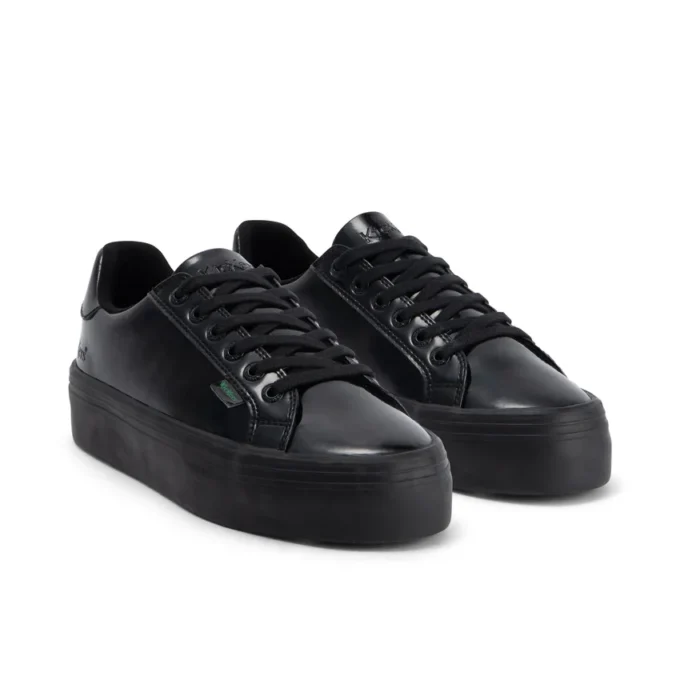 Adult Womens Tovni stack Leather Alternative Patent Leather Black