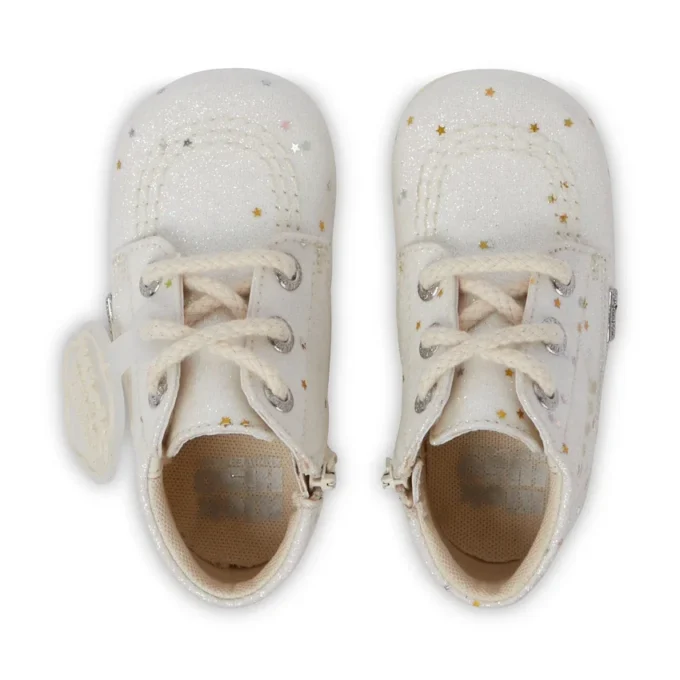 Baby Unisex Kick Hi Glitter Boots White