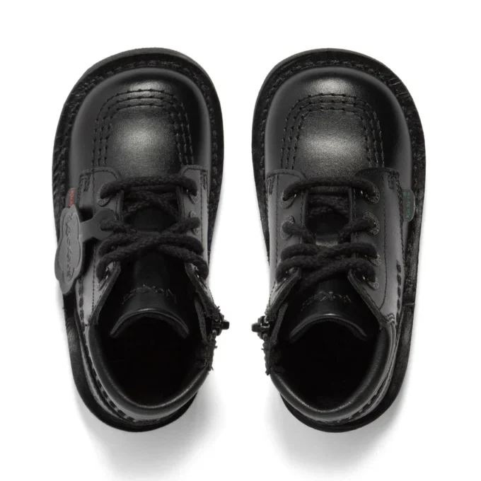 Infant Boys Kick Hi Padded Leather Black