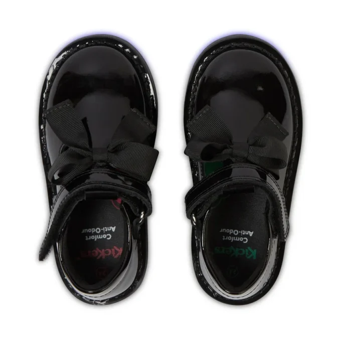 Infant Girls Adlar T Bar Bow Patent Leather Black