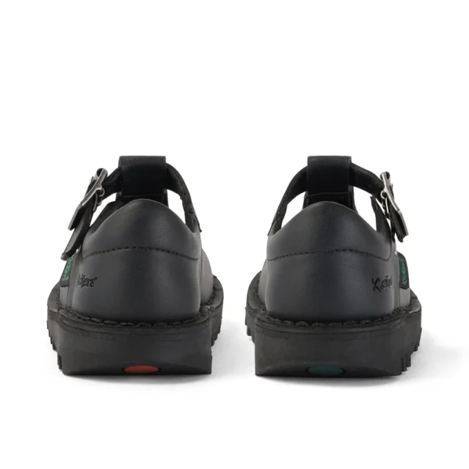 Infant Girls Kick T Bar Leather Alternative Black