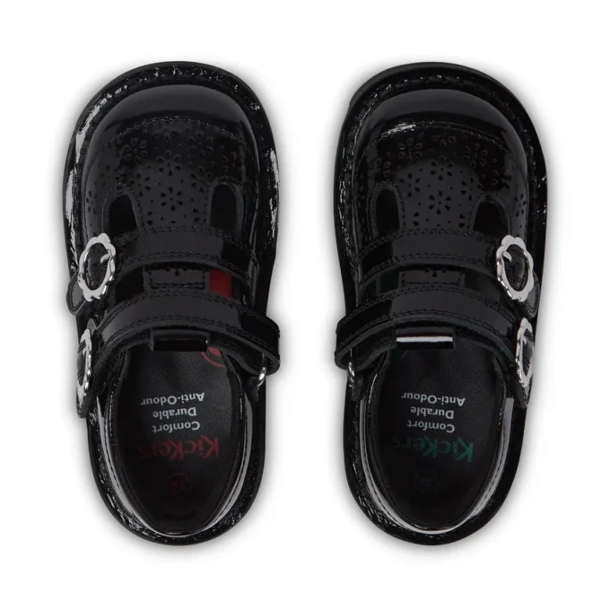 Infant Girls Kick T-Bar Meadow Patent Leather Black