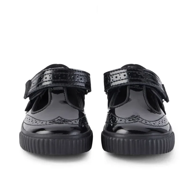 Infant Girls Tovni Brogue T-Bar Patent Leather Black