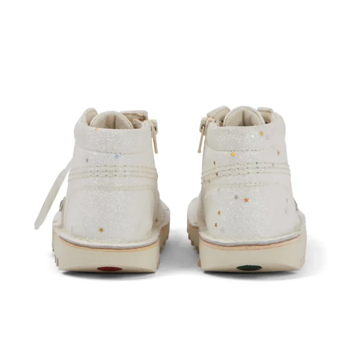 Infant Unisex Kick Hi Glitter Boots White