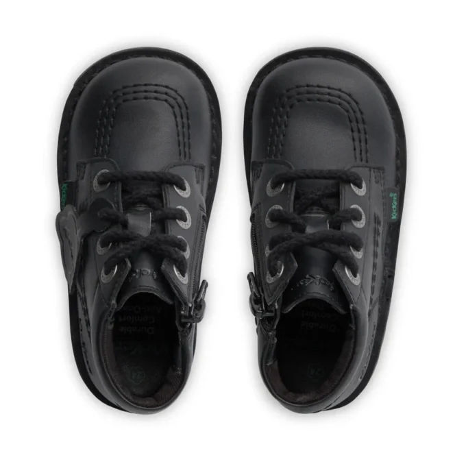 Infant Unisex Kick Hi Zip Leather Alternative Black