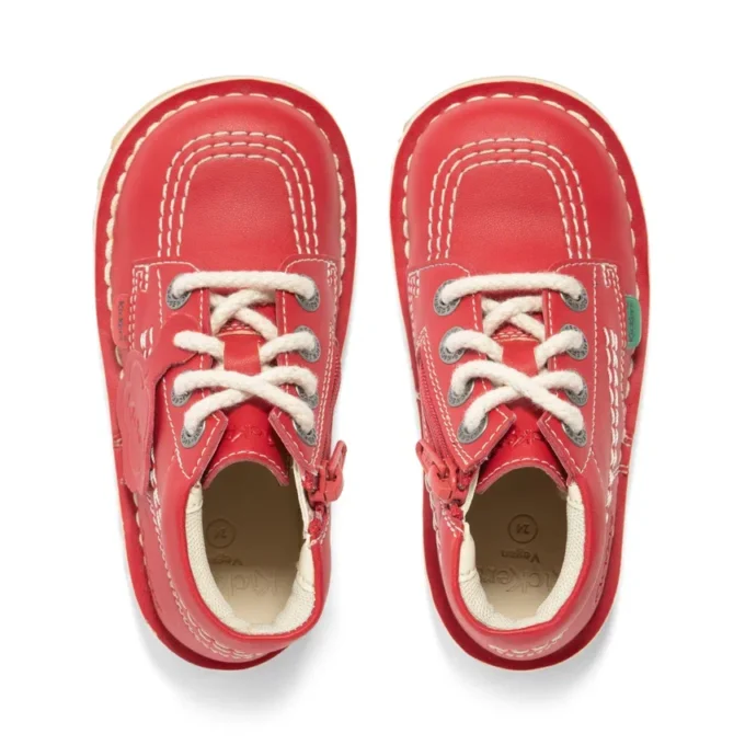 Infant Unisex Kick Hi Zip Leather Alternative Red