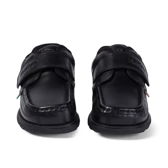 Junior Boys Fragma Strap Leather Black