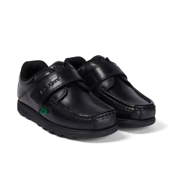 Junior Boys Fragma Strap Leather Black