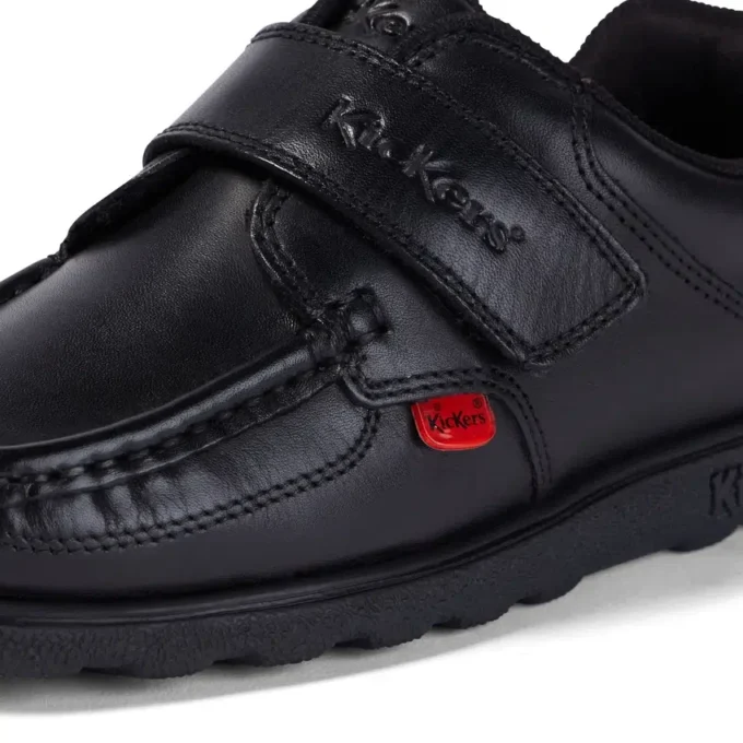 Junior Boys Fragma Strap Leather Black