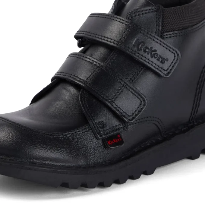 Junior Boys Kick Hi Scuff Leather Black