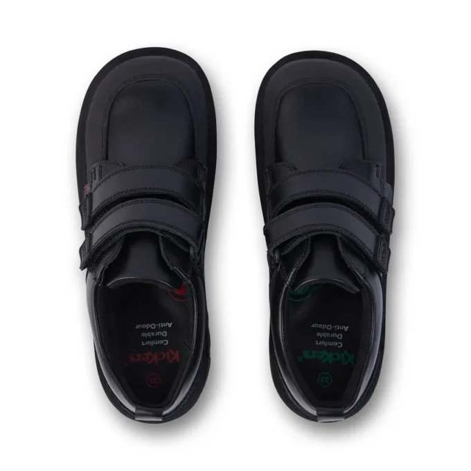 Junior Boys Kick Scuff Twin Leather Black