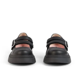 Junior Girls Kenzi MJ Shoes Leather Black