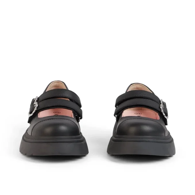 Junior Girls Kenzi MJ Shoes Leather Black