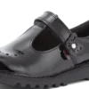 Junior Girls Kick T Bar Bloom Patent Leather Black