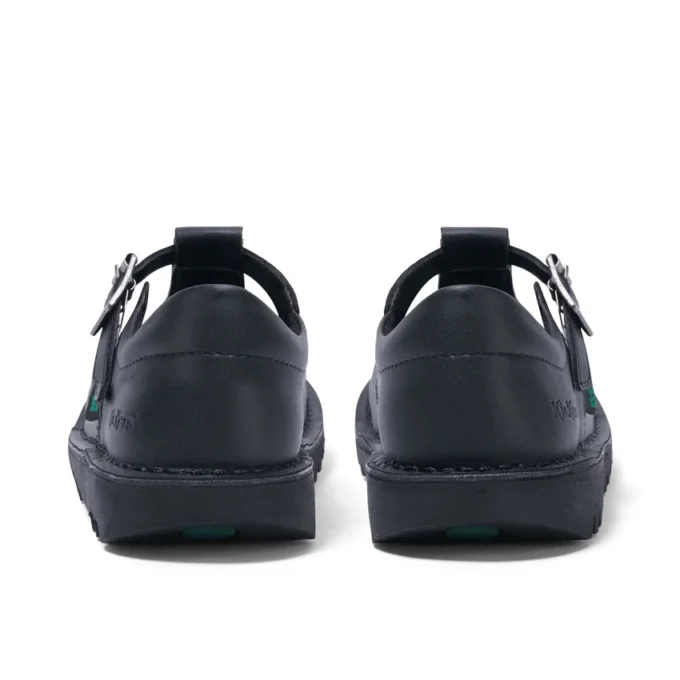 Junior Girls Kick T Bar Leather Alternative Black