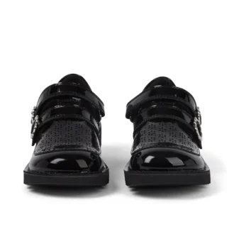 Junior Girls Kick T-Bar Meadow Patent Leather Black