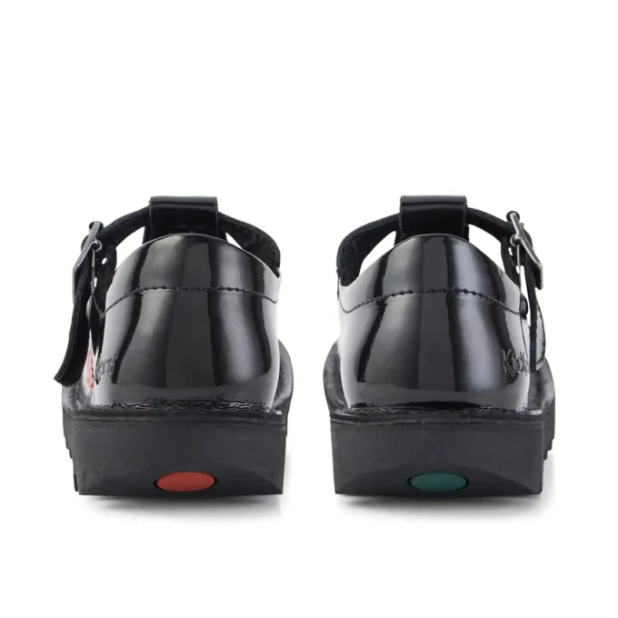 Junior Girls Kick T Bar Patent Leather Black