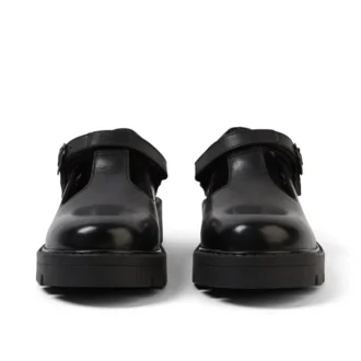 Junior Girls Kori T Bar Leather Black