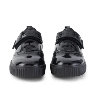 Junior Girls Tovni Brogue Shoe Patent Leather Black