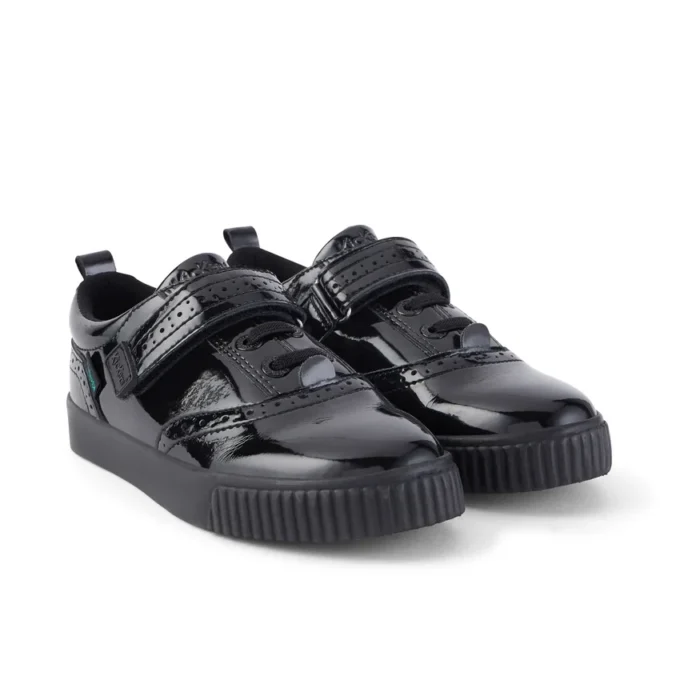 Junior Girls Tovni Brogue Shoe Patent Leather Black