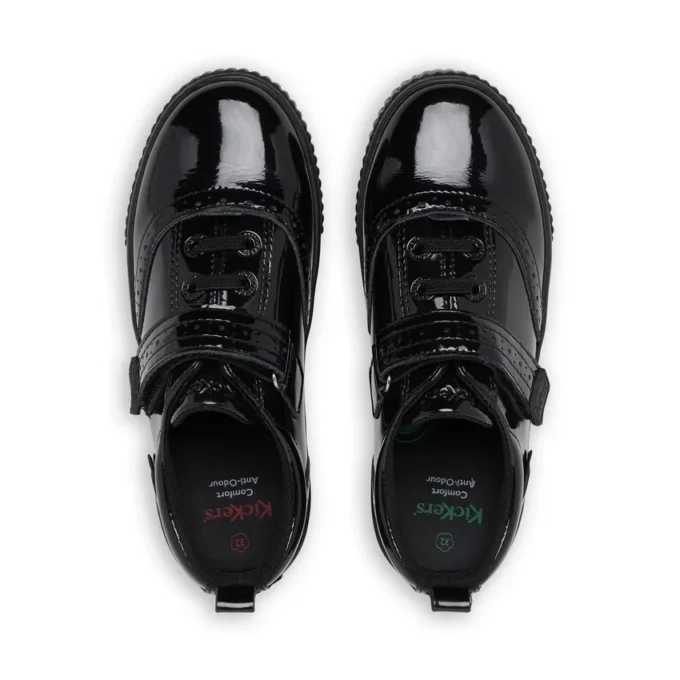Junior Girls Tovni Brogue Shoe Patent Leather Black
