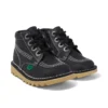 Junior Unisex Kick Hi Zip Leather Black/White