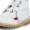 Junior Unisex Kick Hi Zip Leather White