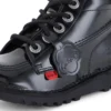 Junior Unisex Kick Hi Zip Patent Leather Black