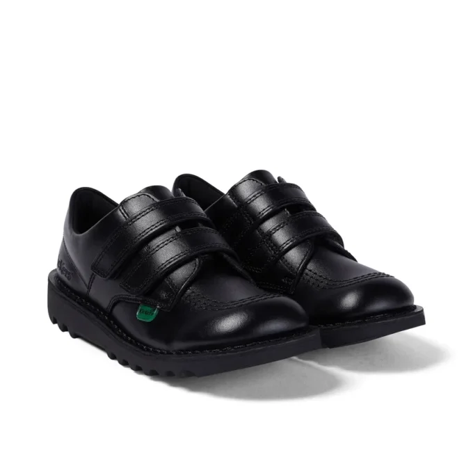 Junior Unisex Kick Lo Twin Vel Leather Black