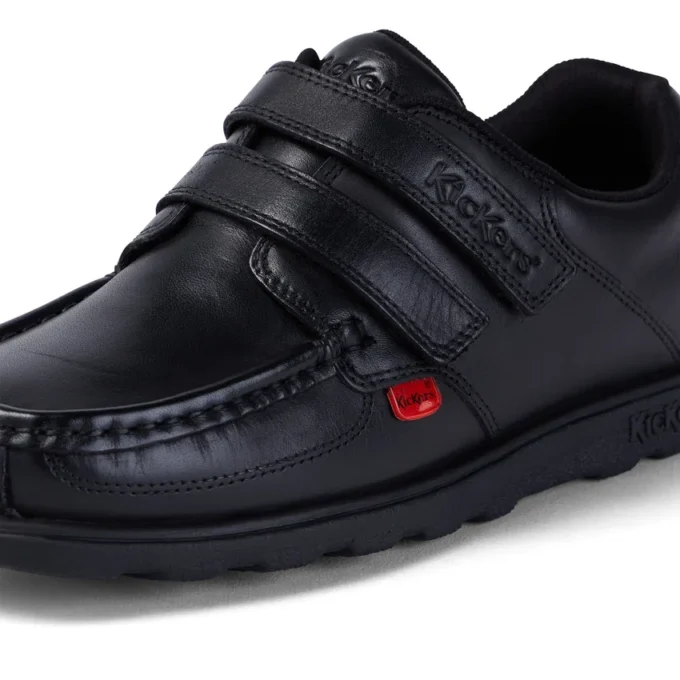 Youth Mens Fragma Moc Twin Vel Leather Black