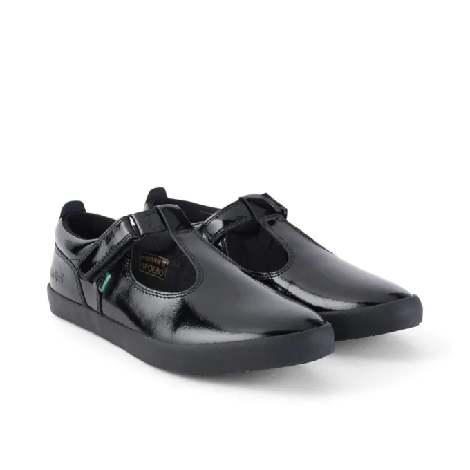 Youth Womens Kariko T Bar Patent Leather Black