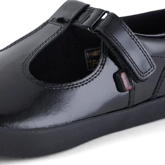 Youth Womens Kariko T Bar Patent Leather Black