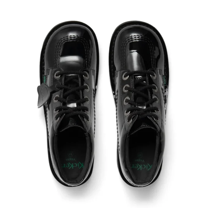 Youth Womens Kick Hi Leather Alternative Patent Leather Black