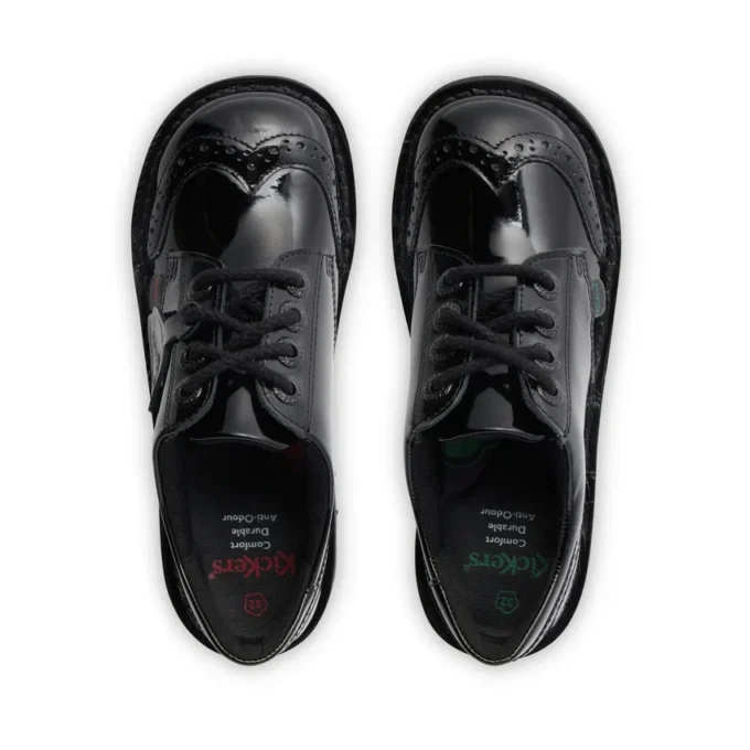 Youth Womens Kick Lo Brogue Patent Leather Black