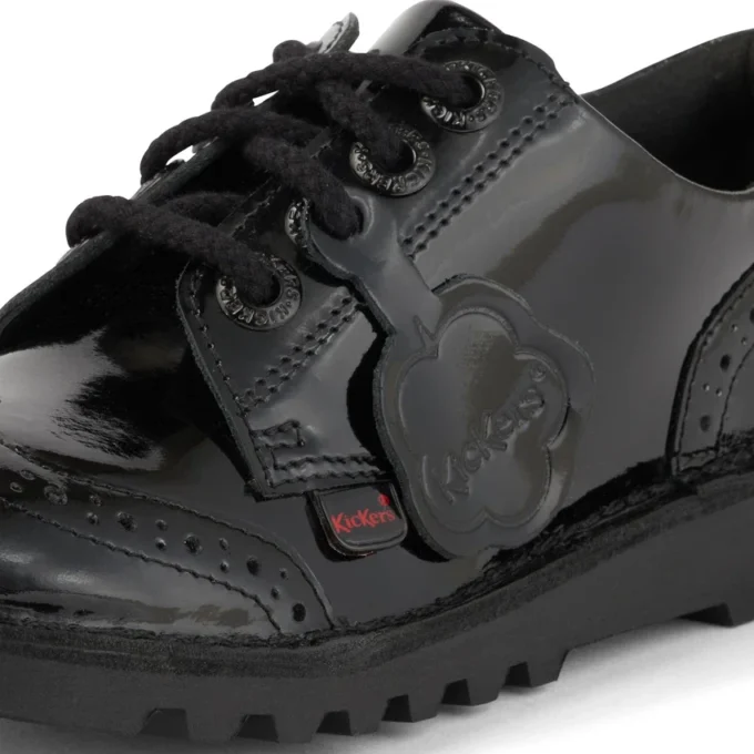 Youth Womens Kick Lo Brogue Patent Leather Black
